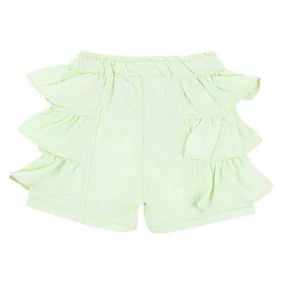 Short Sarja Infantil Clube Do Doce Babado Triplo Short Sarja Infantil Clube Do Doce Babado Triplo