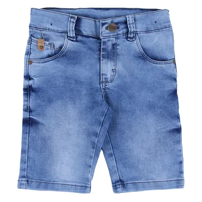 Bermuda Jeans Infantil Articolare Lycra Com Cós Elástico Bermuda Jeans Infantil Articolare Lycra Com Cós Elástico