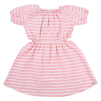 Vestido Infantil Angerô Tecido Ecológico Listrado