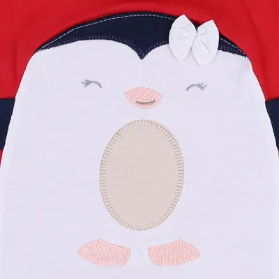 Banho De Sol Bebê Bamboole Suedine Bordado Pinguim Banho De Sol Bebê Bamboole Suedine Bordado Pinguim