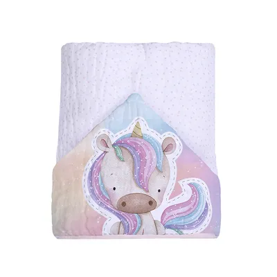 Toalha Com Capuz Papi Felpa Estampa Unicórnio Toalha Com Capuz Papi Felpa Estampa Unicórnio