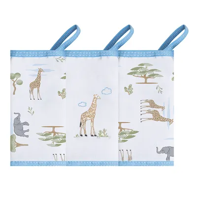 Kit Pano De Boca Papi Bordado Com Prendedor Safari - 3 Peças