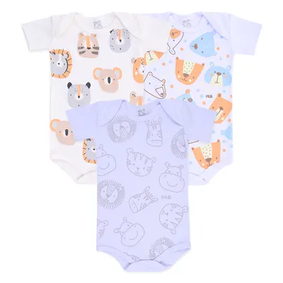 Kit Body Manga Curta Bebê Mub Menino - 3 Peças