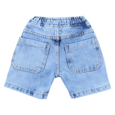 Bermuda Jeans Infantil Faos Detalhe Puídos Com Bolso Bermuda Jeans Infantil Faos Detalhe Puídos Com Bolso