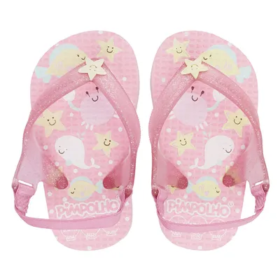 Chinelo Infantil Pimpolho Com Elástico Fundo Do Mar Chinelo Infantil Pimpolho Com Elástico Fundo Do Mar