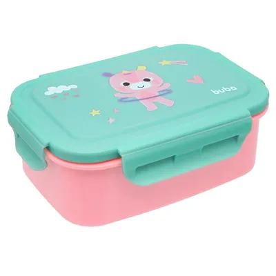 Bentô Box Buba Lancheira E Marmita Aço Inox Zoo Unicórnio