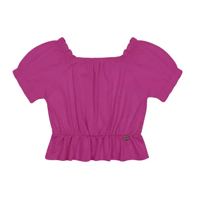 Blusa Infantil Alakazoo Malha Franzida Com Elástico Blusa Infantil Alakazoo Malha Franzida Com Elástico