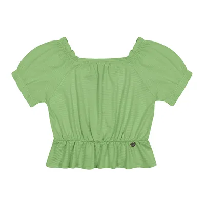 Blusa Infantil Alakazoo Malha Franzida Com Elástico Blusa Infantil Alakazoo Malha Franzida Com Elástico