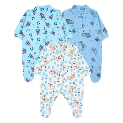 Kit Macacão Longo Prematuro Top Chot Estampado - 3 Peças