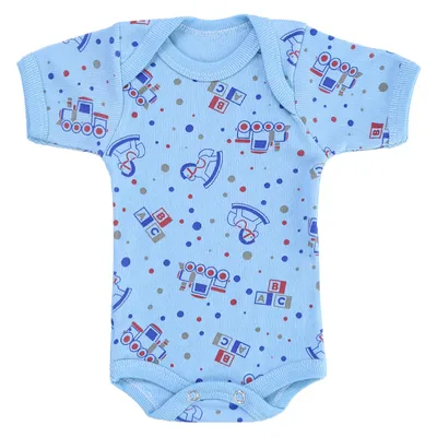 Kit Body Curto Bebê Top Chot Canelado Estampado - 6 Peças