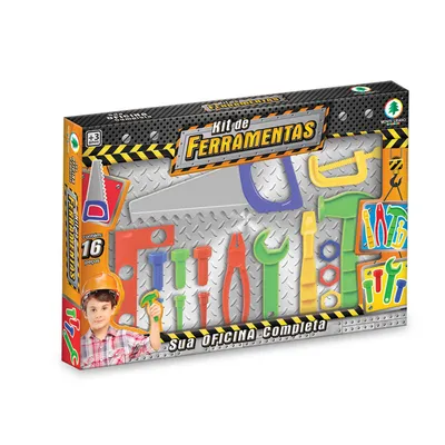 Kit Ferramentas De Brinquedo Monte Líbano Oficina - 16 Peças