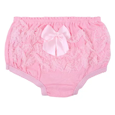 Calcinha Infantil Brando Festa Com Babado Renda E Laço