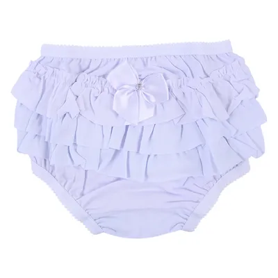 Calcinha Infantil Brando Festa Com Babados E Laço