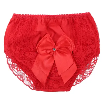 Calcinha Infantil Brando Festa Com Babado Laise E Laço