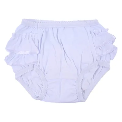 Calcinha Infantil Brando Festa Com Babado Cetim E Laço