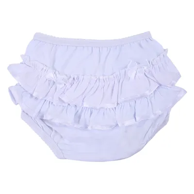 Calcinha Infantil Brando Festa Com Babado Cetim E Laço