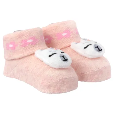 Meia Bebê Pimpolho Com Aplique De Bichinho