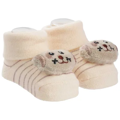 Meia Bebê Pimpolho Com Aplique De Bichinho