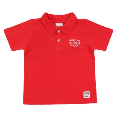 Camiseta Infantil Angerô Polo Malha Listrada Com Bordado