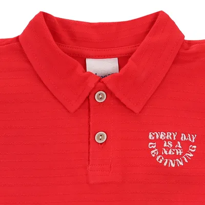 Camiseta Infantil Angerô Polo Malha Listrada Com Bordado