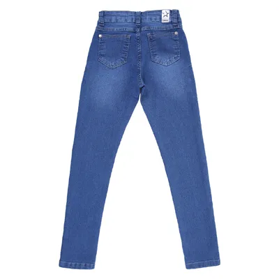 Calça Jeans Juvenil Pami Skinny Detalhe Used E Puídos