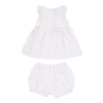 Conjunto Bebê Din Don Bata Com Laços E Short Com Elástico