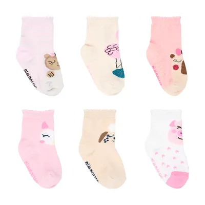Kit Meia Infantil Pimpolho Cano Alto Antiderrapante 6 Pares Kit Meia Infantil Pimpolho Cano Alto Antiderrapante 6 Pares