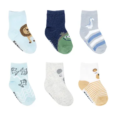 Kit Meia Infantil Pimpolho Cano Alto Antiderrapante 6 Pares Kit Meia Infantil Pimpolho Cano Alto Antiderrapante 6 Pares