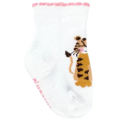 Kit Meia Bebê Pimpolho Cano Alto Antiderrapante - 6 Pares