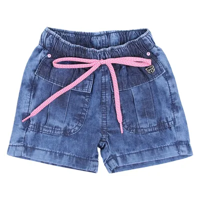 Short Jeans Infantil Peptuchy Cós Elástico E Cordão Short Jeans Infantil Peptuchy Cós Elástico E Cordão