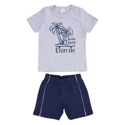 Conjunto Infantil Malwee Camiseta Estampa E Bermuda Moletom