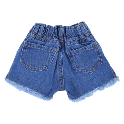 Short Jeans Infantil Oznes Detalhe Pompom E Barra Desfiada Short Jeans Infantil Oznes Detalhe Pompom E Barra Desfiada