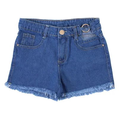 Short Jeans Juvenil Oznes Detalhe Argola E Barra Desfiada Short Jeans Juvenil Oznes Detalhe Argola E Barra Desfiada