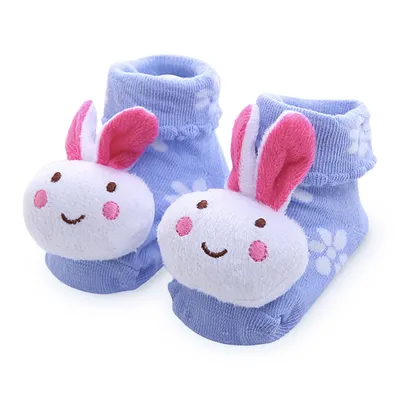 Meia Bebê Adoleta Com Aplique Bichinho Antiderrapante