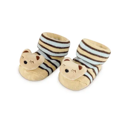 Meia Bebê Adoleta Com Aplique Bichinho Antiderrapante