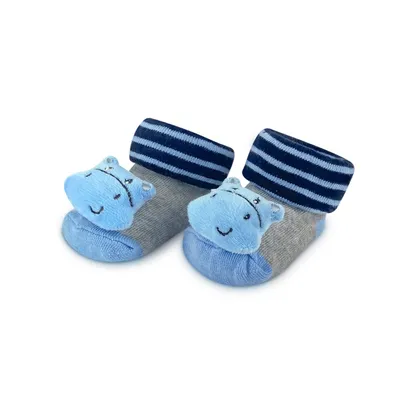 Meia Bebê Adoleta Com Aplique Bichinho Antiderrapante