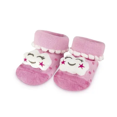 Meia Bebê Adoleta Com Aplique Bichinho Antiderrapante