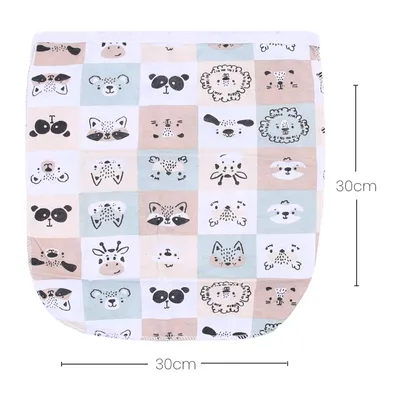 Kit Pano De Boca Sul Brasil Duplo Estampa Zoo - 3 Peças