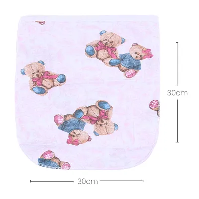 Kit Pano De Boca Sul Brasil Duplo Estampa Ursinhos - 3 Peças