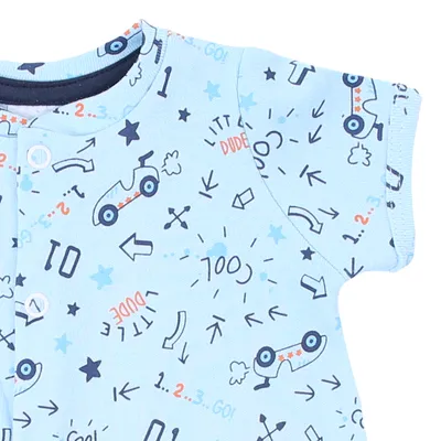 Macacão Curto Bebê Klub Kids Suedine Menino Estampado