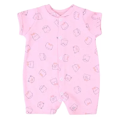 Macacão Curto Bebê Klub Kids Suedine Menina Estampado