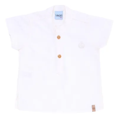 Conjunto Bebê Caracoles Bata Botões E Bermuda Básica