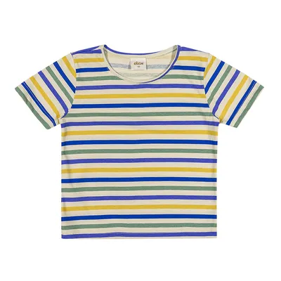 Camiseta Infantil Elian Meia Malha Penteada Estampada
