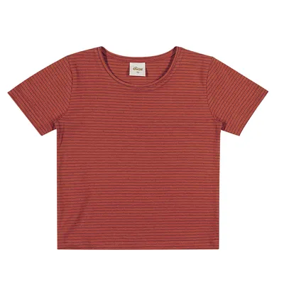 Camiseta Infantil Elian Meia Malha Penteada Estampada