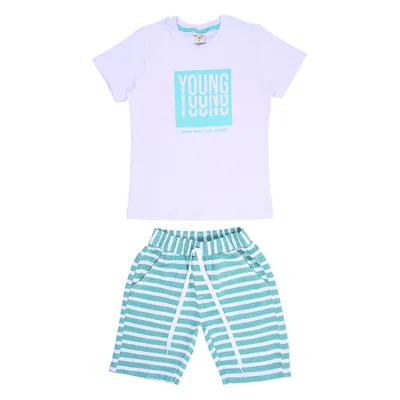 Conjunto Infantil Have Fun Young Camiseta E Bermuda Listrada