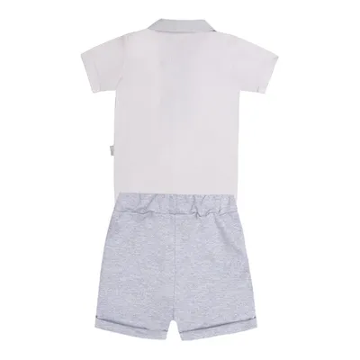 Conjunto Bebê Paraiso Body Polo Malha E Bermuda Moletom