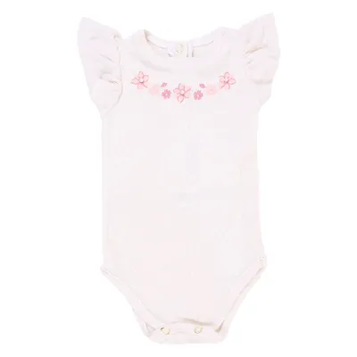 Conjunto Bebê Kiki Body Bordado E Saia Renda Jacquard