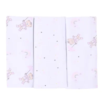 Kit Cueiro Din Don Algodão Ursa Chuva - 3 Unidades