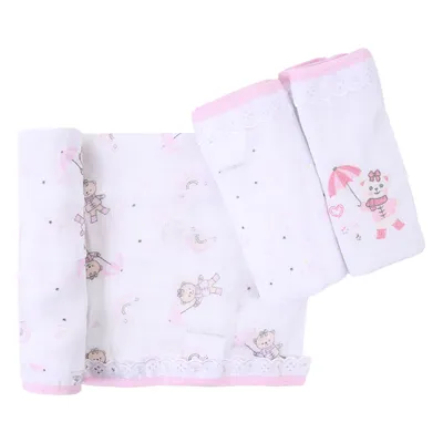 Kit Fralda Din Don Algodão Urso - 3 Unidades