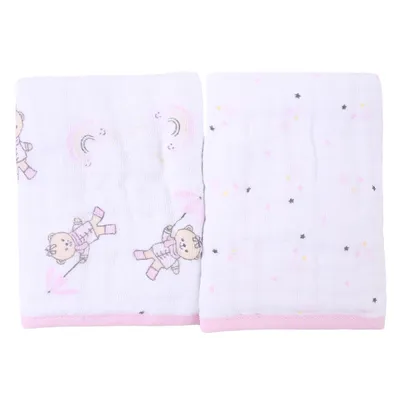 Kit Pano De Boca Din Don Soft Estampa Ursa - 2 Unidades